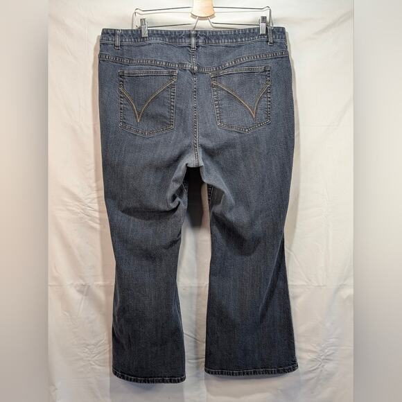 Lane Bryant Venezia High Rise Flare Stretch Denim Jeans Y2K Stone Wash 2X 22W P - Picture 5 of 13
